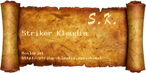 Striker Klaudia névjegykártya