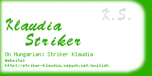 klaudia striker business card